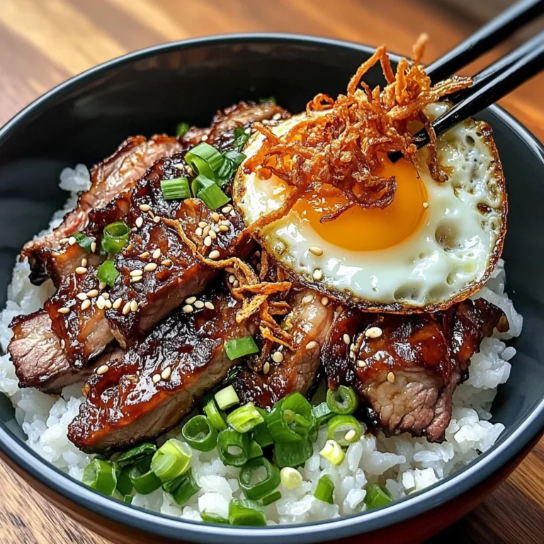 Char Siu Beef Bowl With Crispy Fried Shallots & Sunny-side