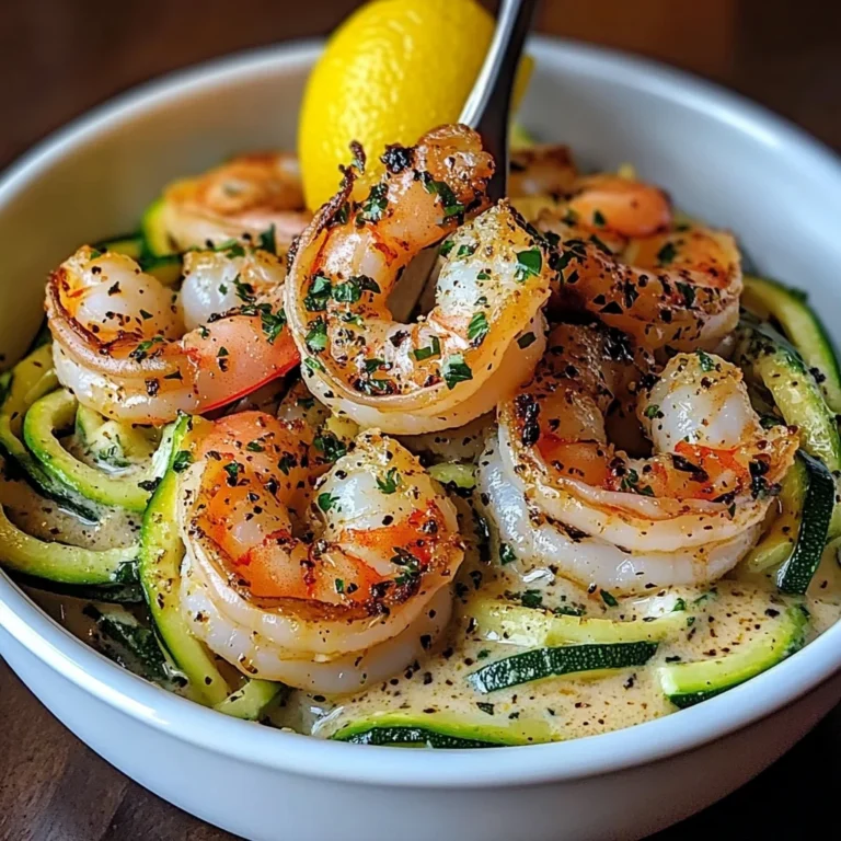 Garlic Shrimp Bowl With Zucchini Noodles & Lemon Butter