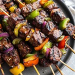 Grilled Asian Garlic Steak Skewers
