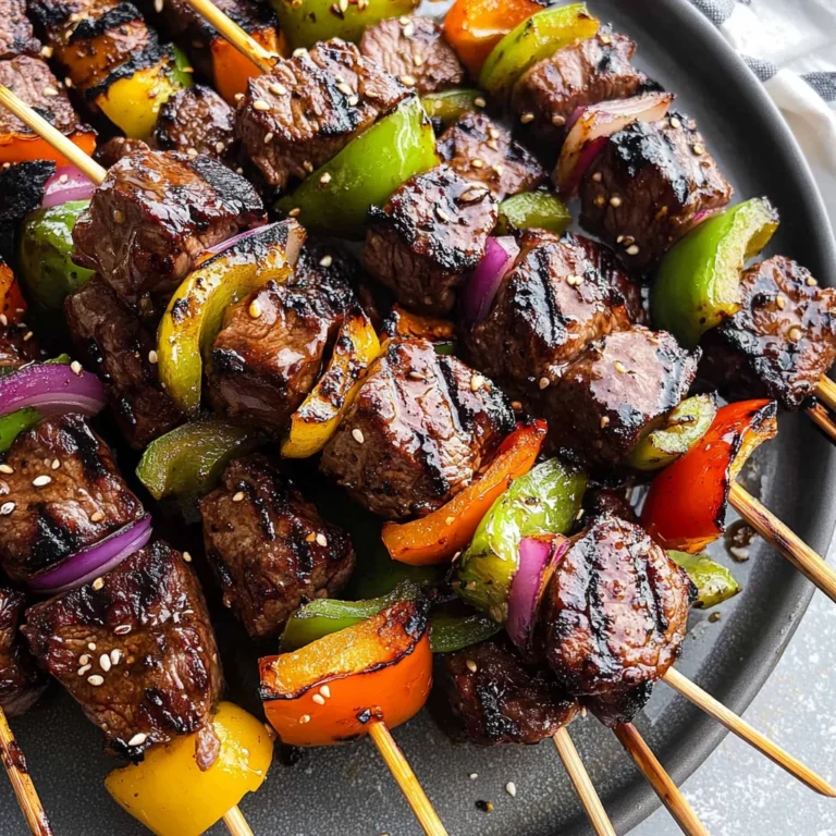 Grilled Asian Garlic Steak Skewers
