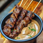 Grilled Beef Skewers With Creamy Peanut Sauce