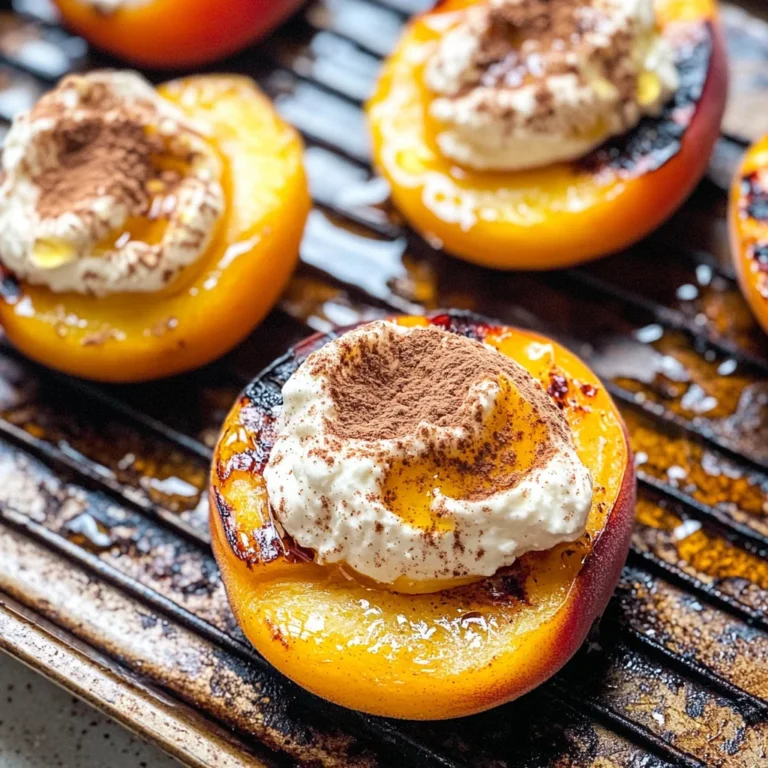Grilled Peaches with Cinnamon Honey Ricotta