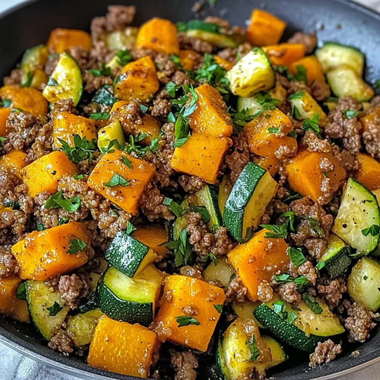 Ground Beef Zucchini Sweet Potato Skillet