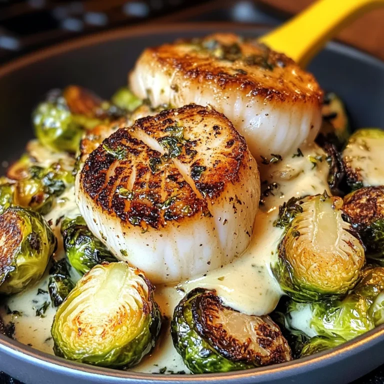 Seared Scallops And Roasted Brussels Sprouts