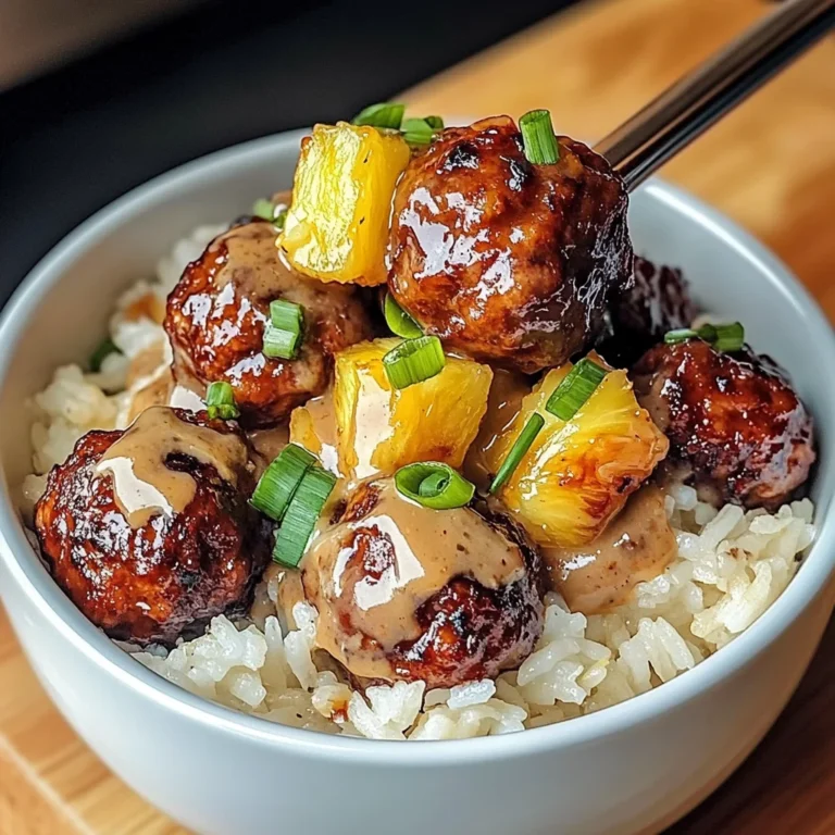 Sweet And Spicy Hawaiian Meatball Bowls