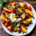 Tomato, Peach, and Burrata Salad