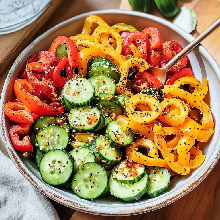 Viral TikTok Cucumber & Bell Pepper Salad