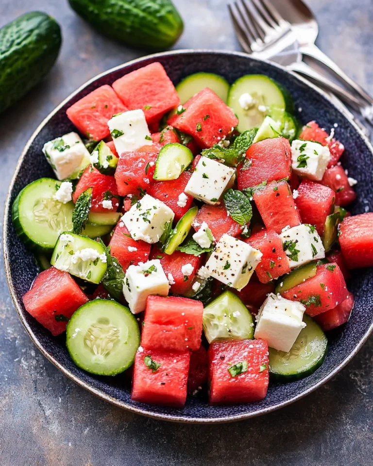 Watermelon Cucumber Salad Recipe