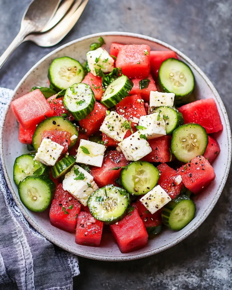 Watermelon Cucumber Salad Recipe