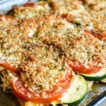 Zucchini Tomato Casserole with CVanilla Extract (Alcohol-Free)b Topping