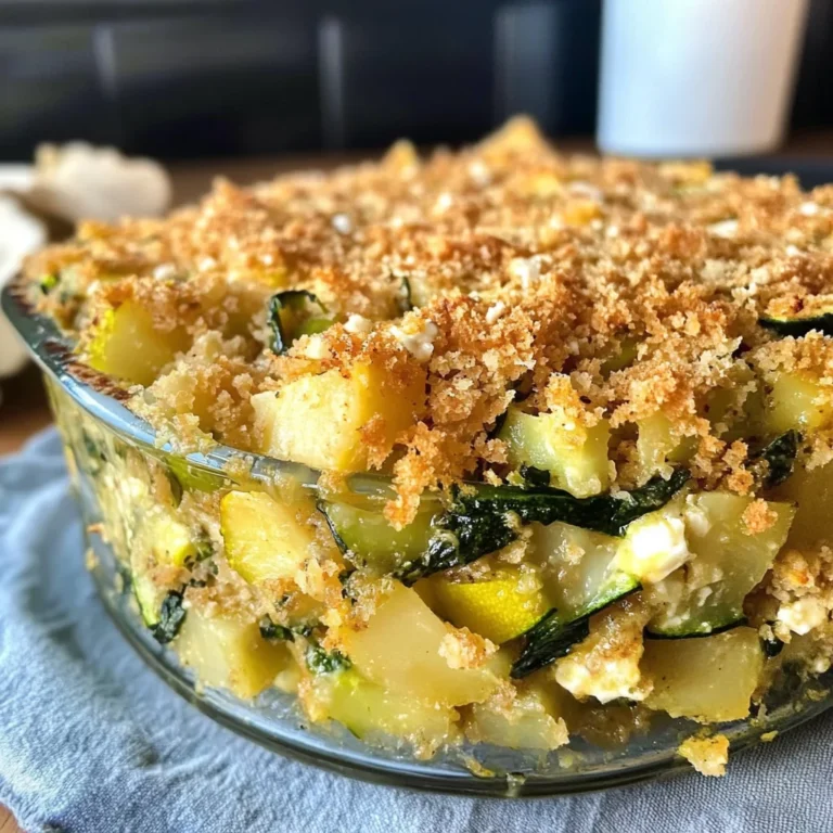 Baked Zucchini, Spinach, and Feta Casserole