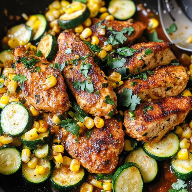 Garlic Butter Chicken with Zucchini and Corn - One-Pan, 30-Minute Meal