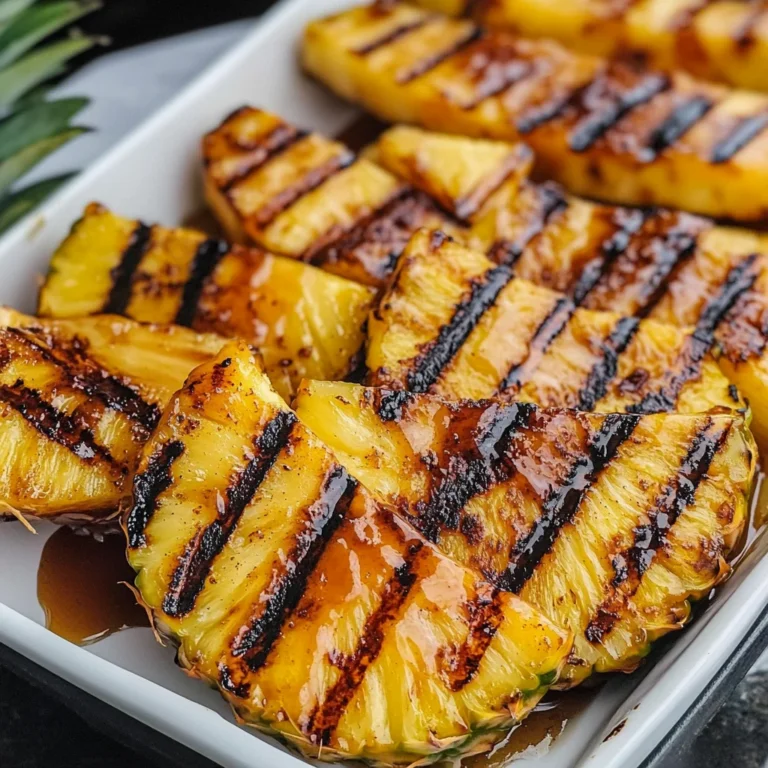 Grilled Pinapple with Cinnamon Honey Drizzle