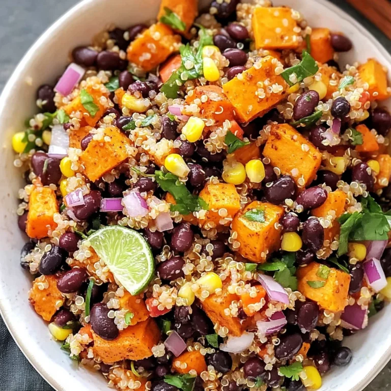 Roasted Sweet Potato Black Bean Quinoa Salad recipe