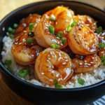 20 Minute Honey Garlic Shrimp & Rice Bowl