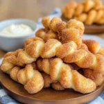 Air Fryer Cinnamon Sugar Twists With Cream Cheese Dip