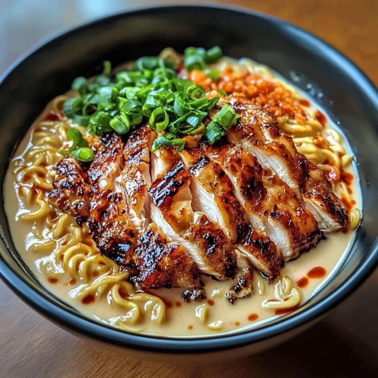 Fiery Chicken Ramen with Creamy Garlic Sauce