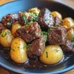 Garlic Butter Beef Bites with Potatoes