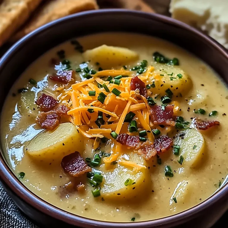 Hearty Cheddar Garlic Herb Potato Soup Recipe