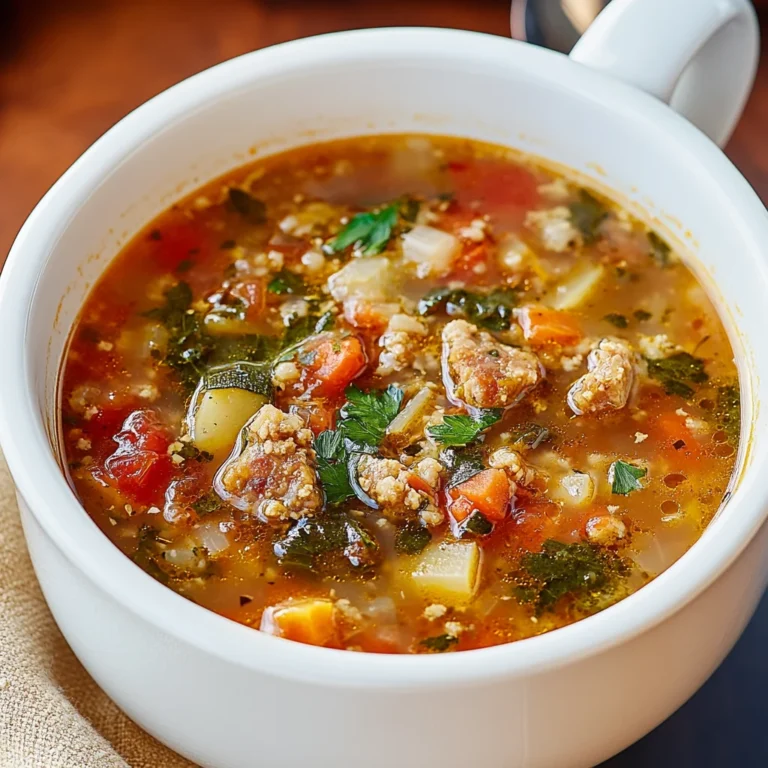 Italian Vegetable Soup with Spicy Sausage