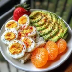 Avocado Rice Cake & Fruit Power Plate