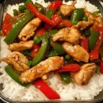 Chicken and Bell Pepper Stir-Fry with Rice