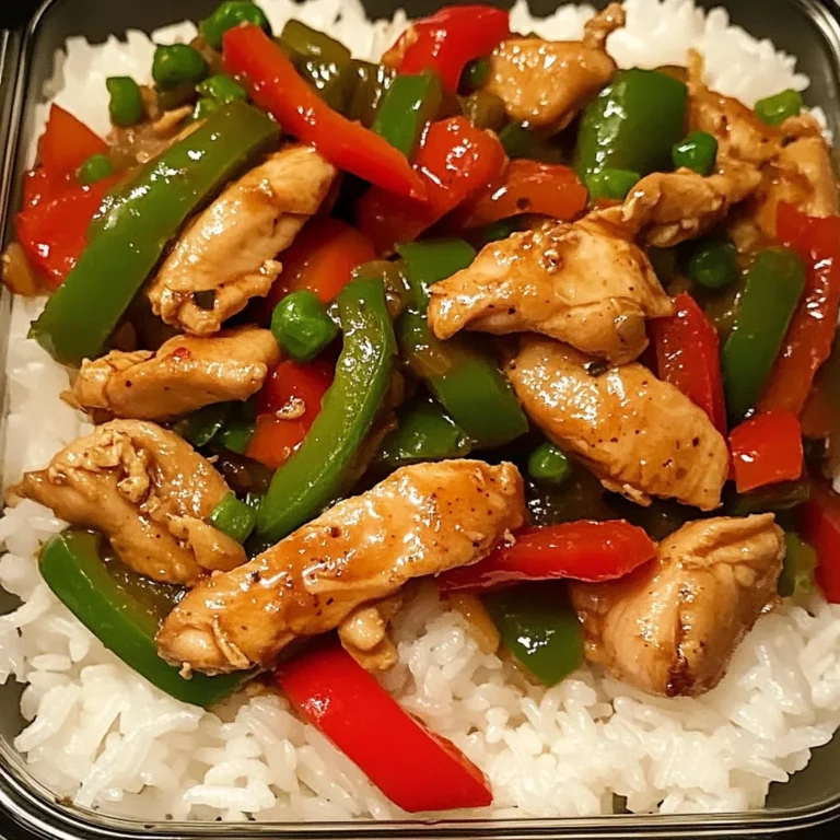 Chicken and Bell Pepper Stir-Fry with Rice