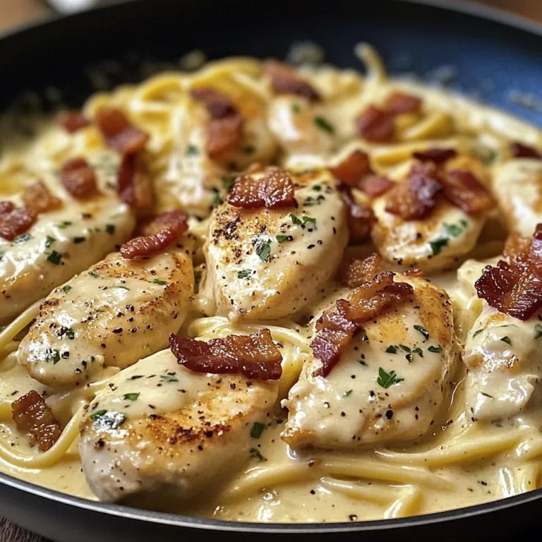 Creamy Skillet Chicken Carbonara with Bacon