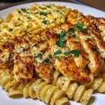 Garlic Parmesan Chicken Rotini in ThreeCheese Cajun Cream Sauce