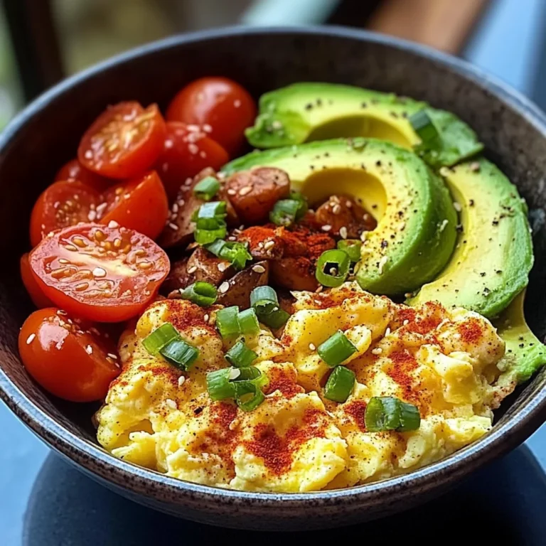 Savory Breakfast Bowl with Scrambled Eggs, Avocado & Baby Potatoes