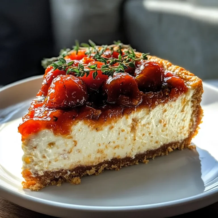 Savory Cheesecake with Roasted Tomato Jam & Parmesan Crust