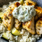 Easy Chicken Tzatziki Rice Bake