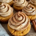 Soft Pumpkin Cookies with Cinnamon Frosting