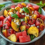Watermelon Peach Salad – A Refreshing Gourmet Salad