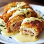 Chicken Cordon Bleu with Swiss Cheese Sauce is delicious.