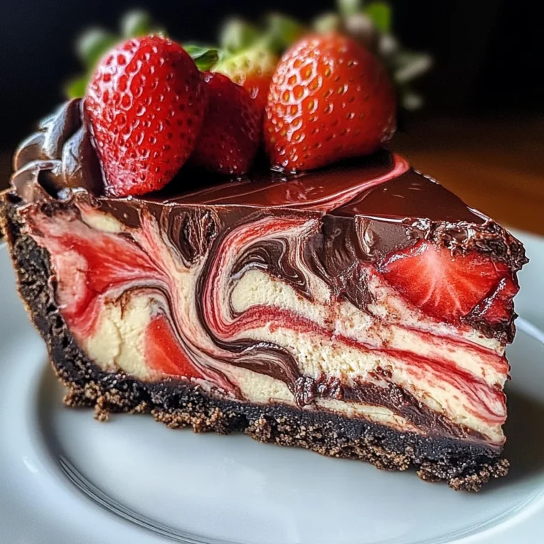 Chocolate Strawberry Swirl Cheesecake