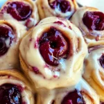 Cherry Cinnamon Rolls with Homemade Filling