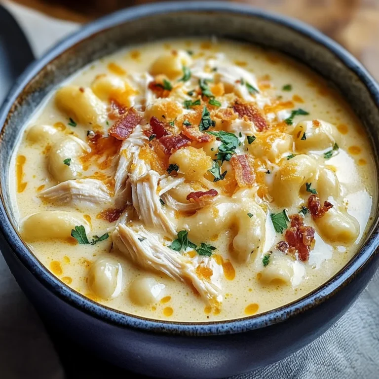 Creamy Chicken Macaroni Cheese Soup