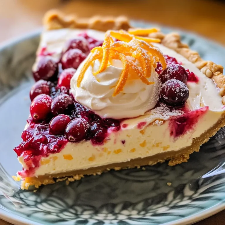 No Bake Cranberry Orange Cream Pie