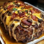 Swiss Turkey Bacon Mushroom Meatloaf