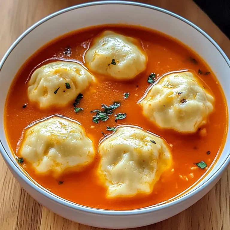 Tomato Soup with Cheese Dumplings