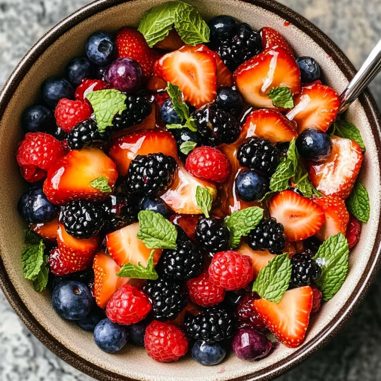 Fresh Berry Salad with Honey and Mint