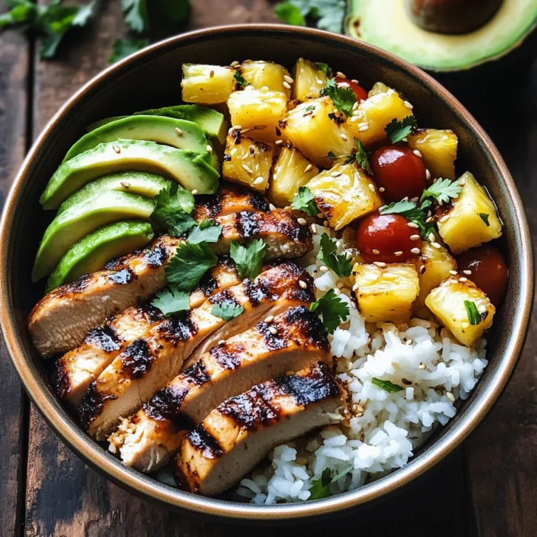Grilled Chicken and Pineapple Bowls with Coconut Rice Recipe