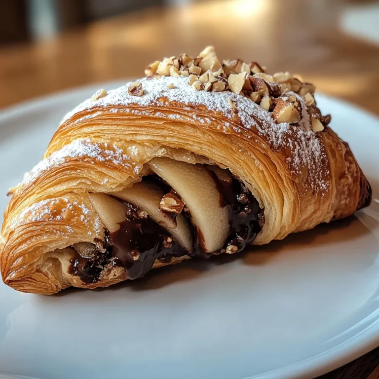 Irresistible Pear Chocolate Hazelnut Croissant Recipe