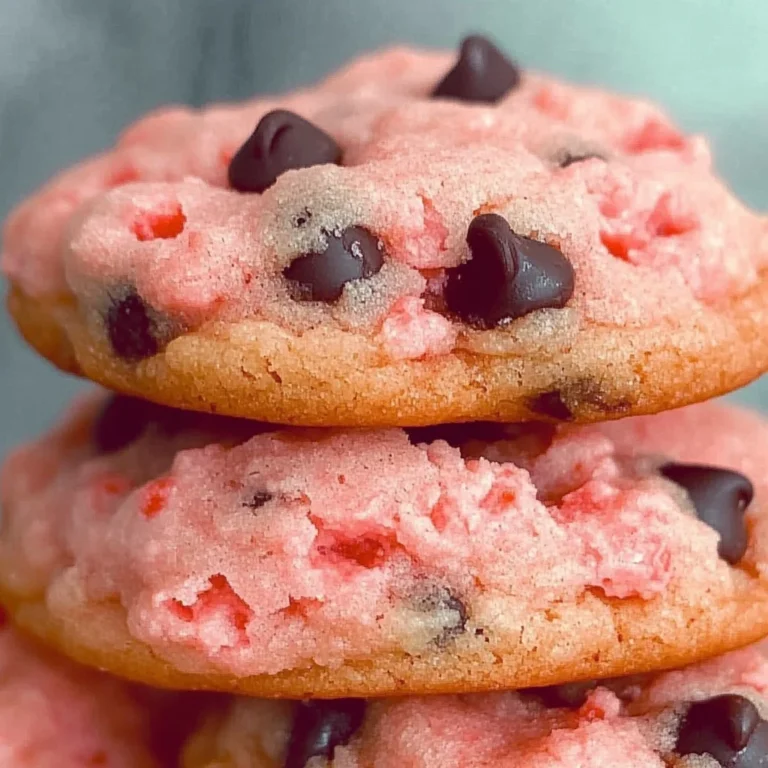 Strawberry Cake Mix Cookies with Chocolate Chips