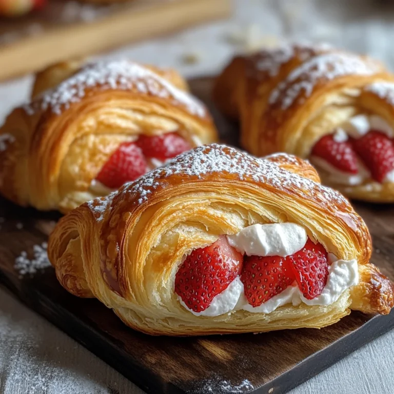 Strawberry Cream Stuffed Croissants